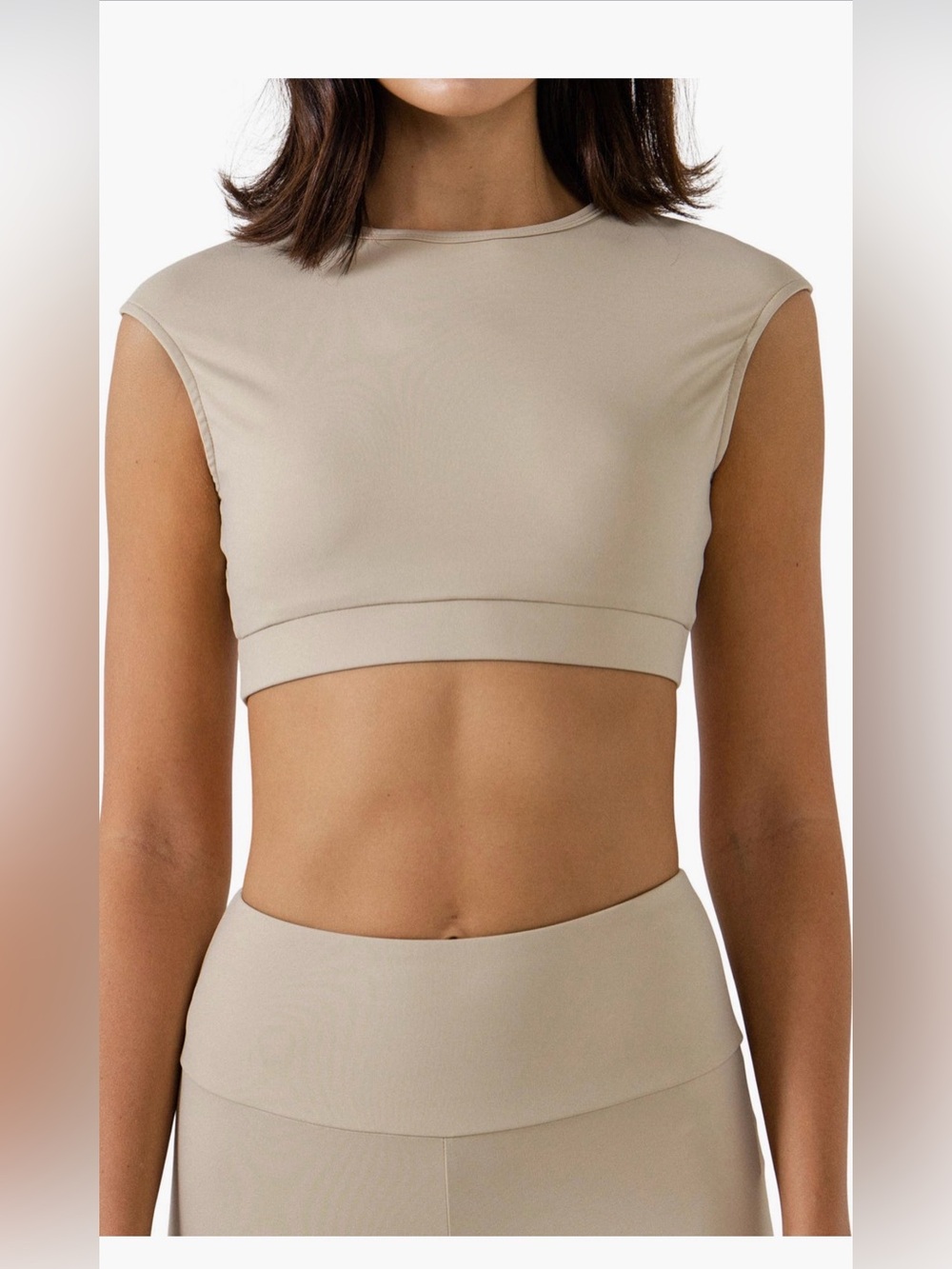 Grey Lab Strappy Back Crop Top Khaki Size L